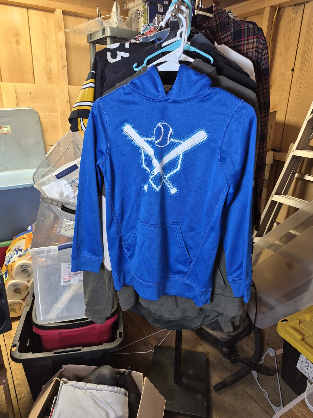 tek gear Royal Blue Crewneck Hoodie with White Baseball Graphic Bin 48